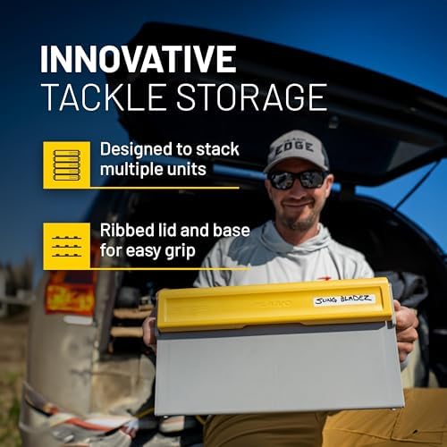 Plano EDGE Premium Spinnerbait Tackle Utility Box, Clear and Yellow, Rust-Resistant Storage, Waterproof Tackle Tray Organizer for Buzz Baits, Swimbaits, and Crankbaits - Image 5