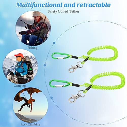 Woanger Coiled Lanyard for Tools Steel Wire Retractable,Green - Image 6