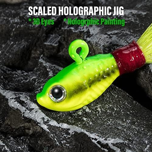 Dr.Fish 3 Pack Bucktail Jig Lure Hair Jig Saltwater Freshwater Lures Surf Fishing Bass Flounder Striper Bluefish Halibut Redfish - Image 4