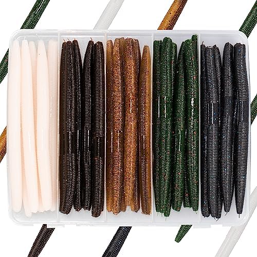 4"/5" Senko Worms Kit, Salt Impregnated Soft Plastic Lures by Bombrooster