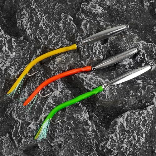 Diamond Jigs Saltwater Fishing Lures, 1-10oz Metal Jigging Spoon Baits for Surf Fishing Striped Bass Flat Metal Jig for Surf Fishing Bottom Sinking Bouncing Deep Sea Ocean Tackle - Image 6