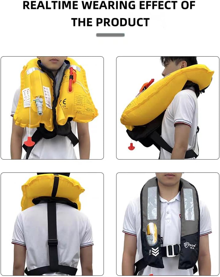 Manual Inflatable Life Jacket,Preserver PFD for Adults,Life Vest for Adults,Supports Weight up to 330 pounds - Image 3