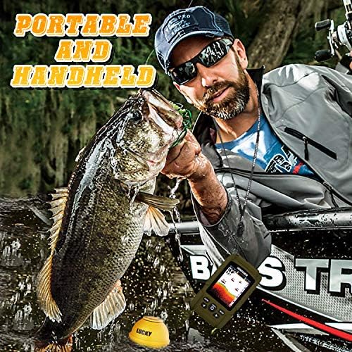 LUCKY Portable Sonar Fish Finder Boat Depth Fishing Fish Finders Waterproof Handheld Wireless Fishing Finder Kayak Transducer Depth Finders for Ice Fishing Sea - Image 3