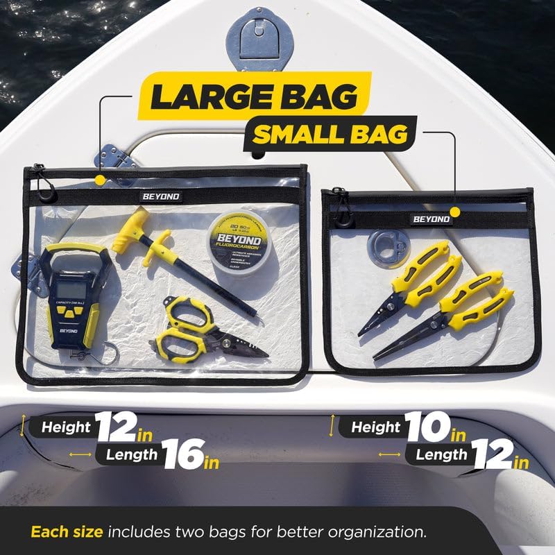 Beyond Fishing DryVault Tackle Storage Bag – Soft Plastic Bait Storage, Fishing Tackle See Through Bait Bag, Water-Resistant, Durable & Transparent Soft Bait Organizer for Easy Gear Access - Image 5