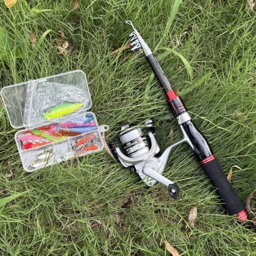 Fishing Pole Set, 5.2FT Compact Telescopic Fishing Rod and Reel Combo with Complete Tackle Lures, Travel Carry Bag All-in-One Fishing Gear for Beginner Spinning Rod Combo Fishing Gift - Image 6