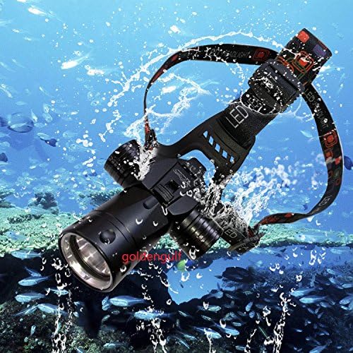 Rechargeable Aluminum Waterproof Diving Swimming Hiking Camping Hunting Fishing Headlamp Underwater 1800 Lumen Safety Head Light Flashlight by goldengulf