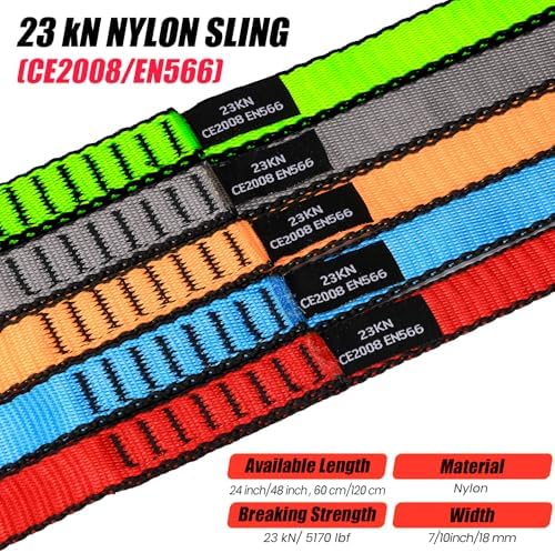 18MM Nylon Climbing Slings Runners 23 kN Strong Webbing Straps for Rock Climbing, Rappelling, Swing, Yoga Hammock etc - Image 2