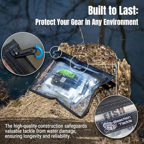 Reaction Tackle Clear Tackle Storage Bags, Water Resistant Zippered Paks for Bait, Lures, and Soft Plastics, Heavy Duty TPU with Reinforced Sides for Boats and Kayaks, 14x9 in, 4-Pack - Image 3