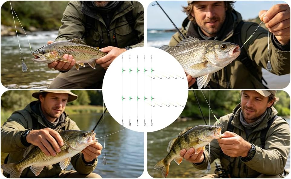 Realure 5 Pack Pre-Tied High-Low Surf Fishing Rigs, 3 Sizes 1/0#-3/0# Double Hook Bottom Rig, Hand Tied Saltwater Tackle for Flounder, Cod, Striped Bass, Whiting, Redfish Pier Surf Casting - Image 7