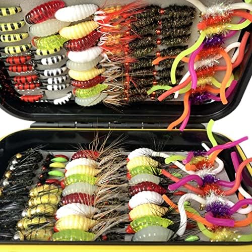 Fly Fishing Flies Kit Trout Steelhead Salmon Bass Flies Assortment 32Pcs-148pcs Include Dry Wet Flies Nymphs Streamers Maggot, Fly Lure Set - Image 3