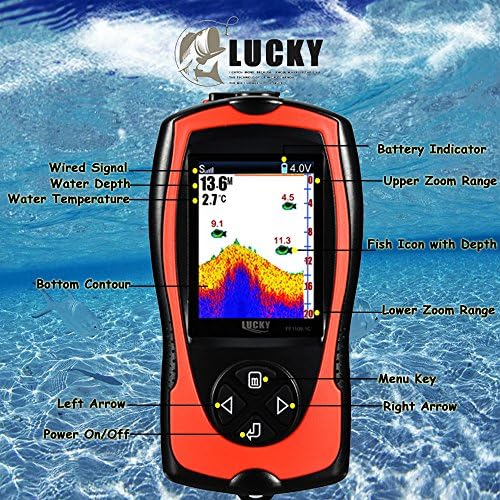 LUCKY Portable Fish Finder Handheld Kayak Fish Finders Wired Fish Depth Finder Sonar Sensor Transducer for Boat Fishing Sea Fishing - Image 6