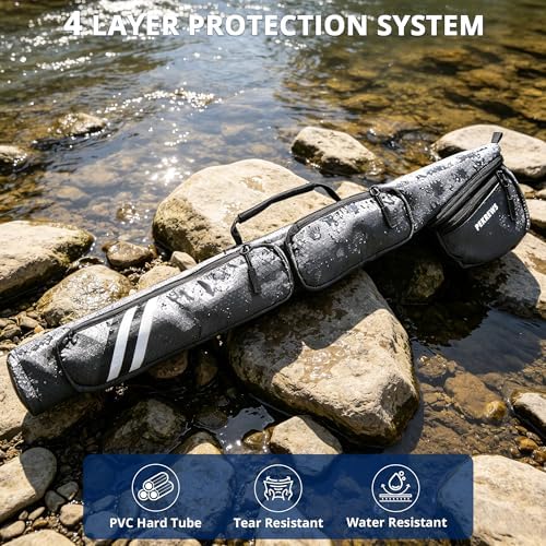 PEKREWS Fly Rod Case, Fit 9ft 4-Piece Fly Fishing Bag for Fly Rod and Reel - Image 5