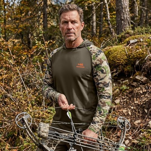 BASSDASH Men’s UPF 50 Performance Fishing Shirt Cooling Hoodie Camo Long Sleeve FS17M - Image 2