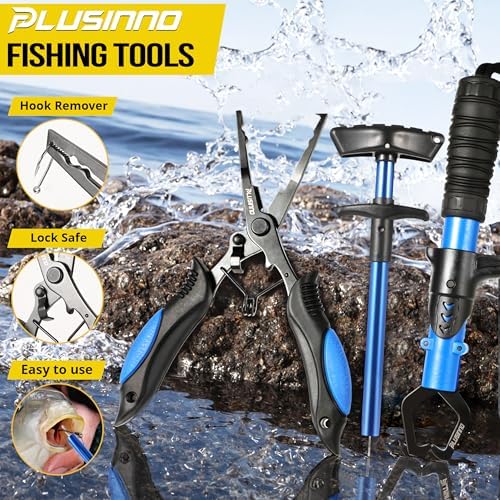PLUSINNO Fishing Backpack with Tackle Boxes,Fishing Gear,42L Waterproof tackle Backpack with Rod Holders,Lures,Tools,Pliers & Accessories, Fish Gifts for Men - Image 3