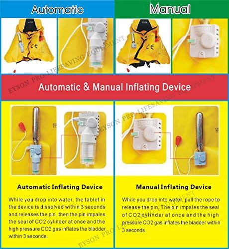 Top Safety Adult Life Jacket with Whistle - Manual Version Inflatable Lifejacket Life Vest Preserver PFD for Boating Fishing Sailing Kayaking Surfing Paddling Swimming - Adjustable Life Saving Vest - Image 4