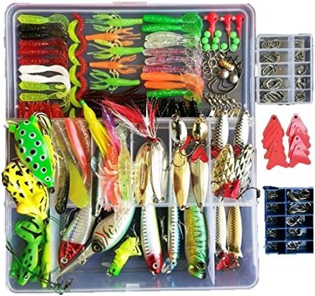 Topconcpt 275-Piece Fishing Lure Kit - Frogs, Spoons, Grasshoppers - for Bass, Trout, Salmon by Unknown