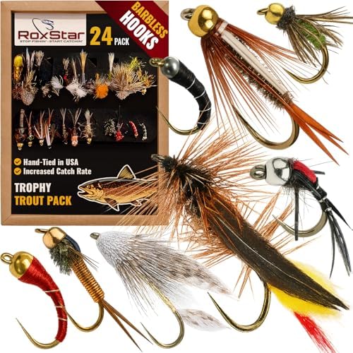 RoxStar Fly Shop Trophy Trout Top Wet & Dry Flies for Trout. Proven Nationwide to Catch Fish! Tied in-House Never Outsourced Fly Fishing Gift by RoxStarFishing