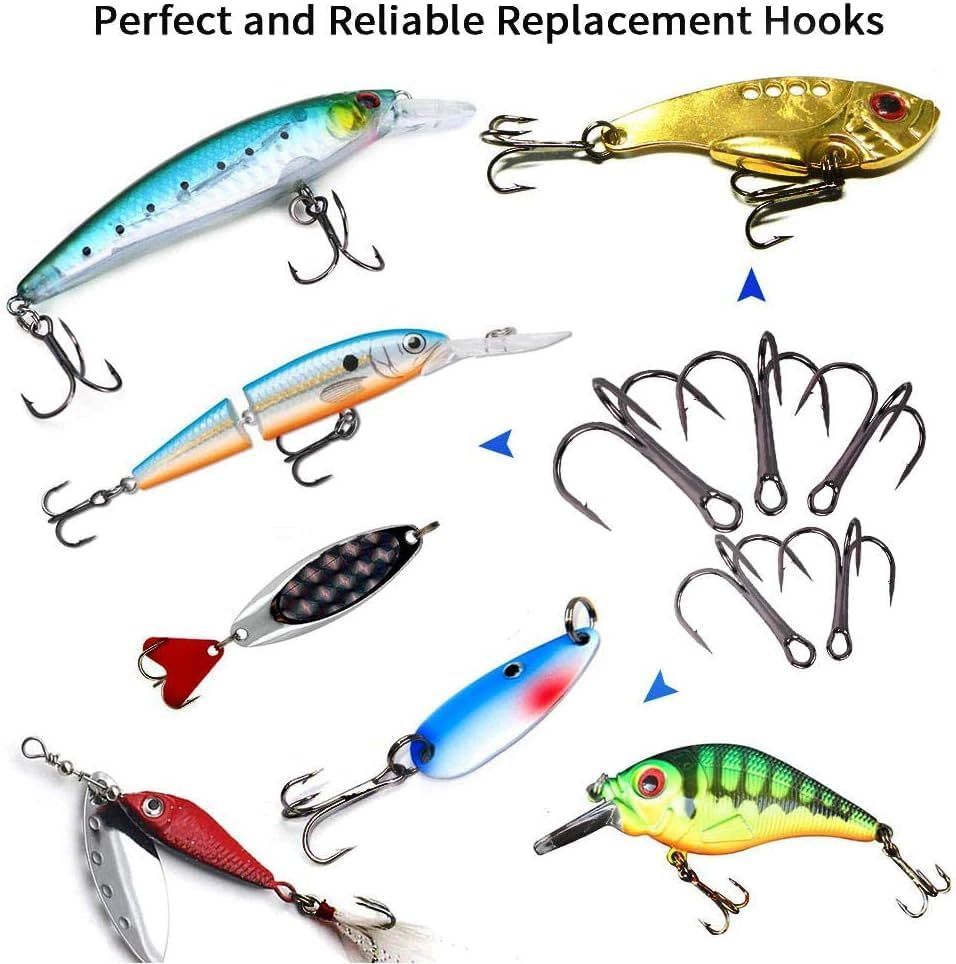 UCEC Fishing Hooks Treble Hooks for Trout Saltwater Freshwater Fish Hook - Image 7