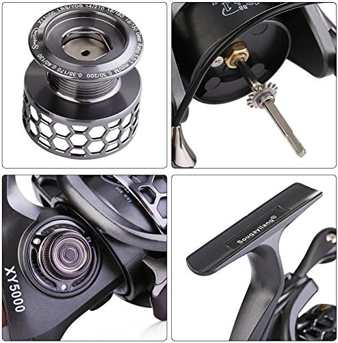 Sougayilang Fishing Reel 13+1BB Light Weight Ultra Smooth Aluminum Spinning Fishing Reel with Free Spare Graphite Spool - Image 5