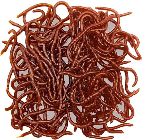 100 Pcs 3.3inch Soft Worms Fishing Lure Baits, Earthworm Baits Lifelike Fake Bloodworm,Fresh Water Fishing Bait by XYQMLY