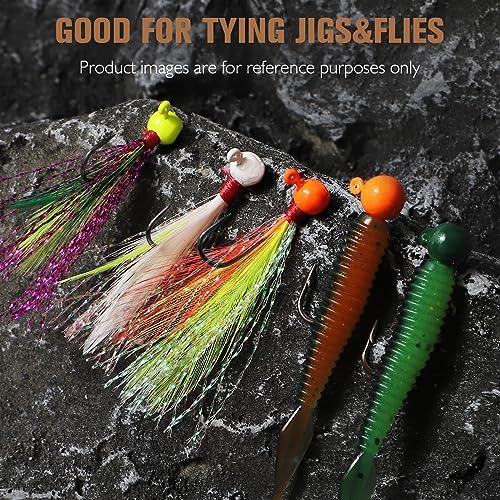 Dovesun 100pcs Fly Tying Jigs Kit, Jig Heads for Fly Fishing 1/124oz 1/80oz 1/64oz 1/32oz 1/16oz Jig Head Small Fly Fishing Hooks DIY Lure Making Kit Suit for Tying Flies | Crappie Lures - Image 5
