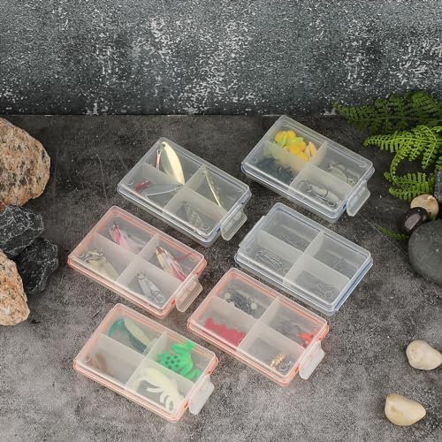 JUXYES Plastic Small Fishing Tackle Box Organizer with 4 Compartments - Image 7
