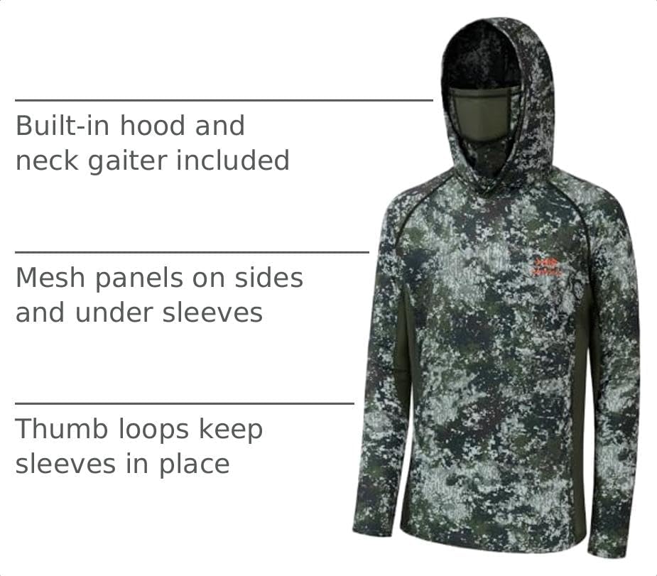 BASSDASH Men's UPF 50+ Camo Long Sleeve Hunting Fishing Hoodie Shirt - Image 3