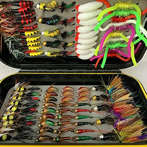 OutdoorFishing Fly Fishing Flies Kit Fly Assortment Trout Bass Fishing with Fly Box, 33/48/72/100/114/148pcs with Dry/Wet Flies, Nymphs, Streamers, Popper - Image 3