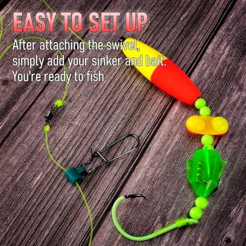 Alwonder 5-Pack Catfish Bait Float Rigs Kit, Ready Cat Fish Rig with Catfish Rattles Peg Floats Beads Circle Hooks 6/0 8/0 10/0, Catfishing Tackle Equipment Rattle Floater Bobbers Cat Fishing Gear - Image 5