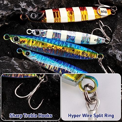 Dr.Fish 3 Pack Saltwater Fishing Jigs Jigging Spoon Fishing Lures Offshore Glow Vertical Diamond Metal Casting Jigs Saltwater Blue 1.5oz - Image 6