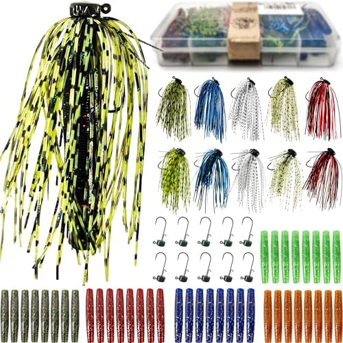 Ned Rig Kit with Ned Rig Jig Heads Hook Bait Worm for Bass Fishing by VMSIXVM