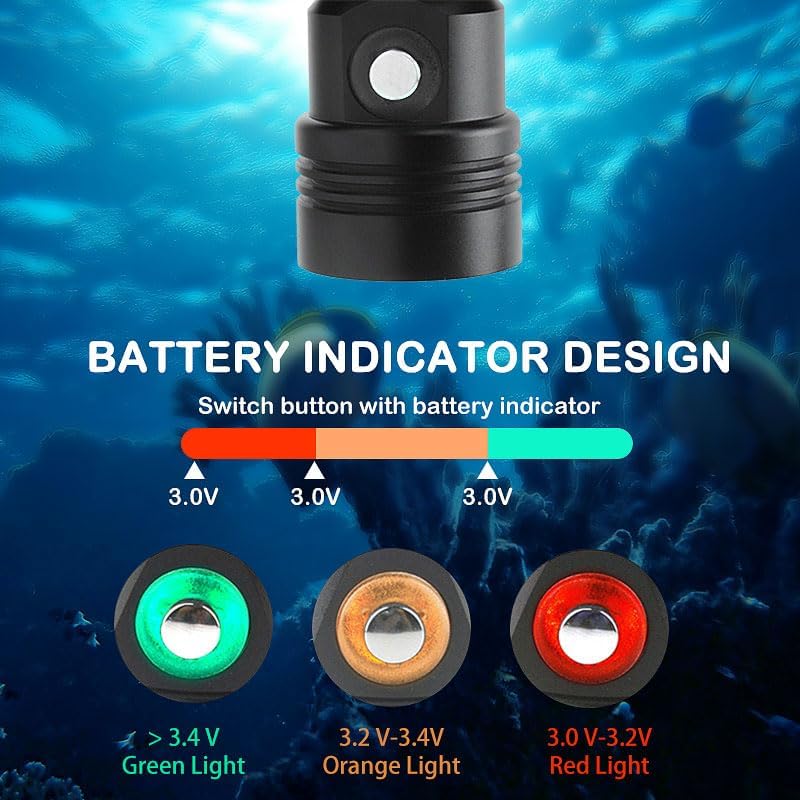 WINDFIRE B14 Scuba Diving Headlamp, Super Bright Underwater Head Flashlight - Image 3
