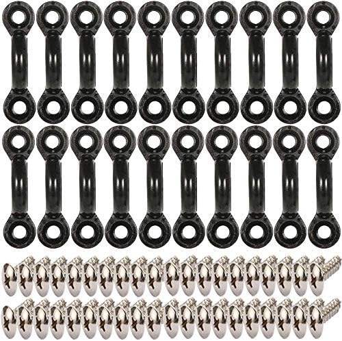 Kayak Pad Eye Kit, 10PCS Nylon Bungee Deck Loops Tie Down Pad Eye with 20 Screws for Boat Kayak Deck Rigging Kit - Image 3