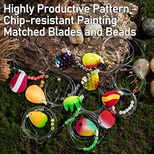 Dr. Fish 10pk Walleye Rigs Kit 47"/15LB Mono Crawler Harness Spinner Rig - Image 4
