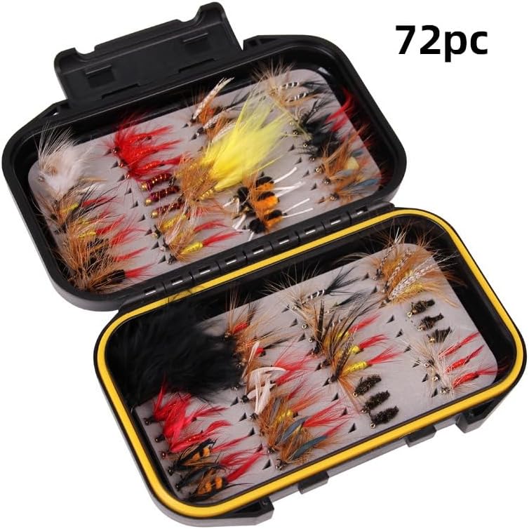 40/72/100/120-Piece Fly Fishing Flies Kit - Assorted Dry Wet Nymph Streamer Flies, Trout Bass Salmon Fishing Lures with Fly Box - Image 6