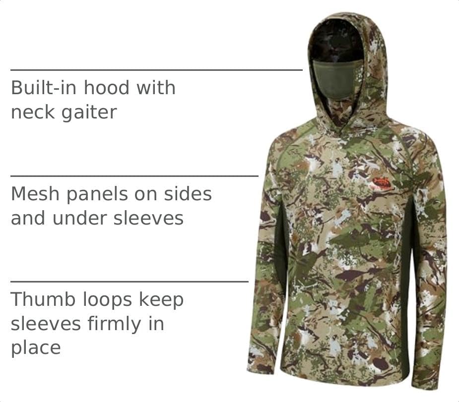 BASSDASH Men's UPF 50+ Camo Long Sleeve Hunting Fishing Hoodie Shirt - Image 3