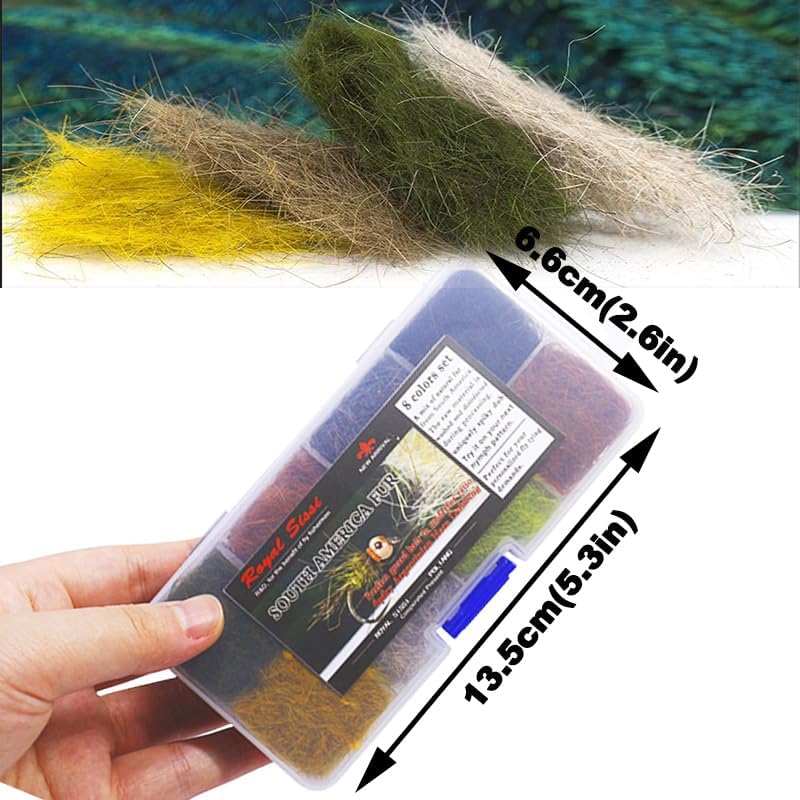 South America Fur Argentinian Hare Fly Tying Dubbing 8 Colors Assorted Box - Image 5