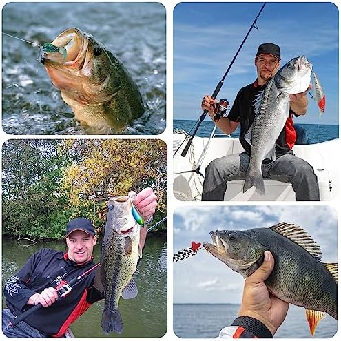 GOANDO Fishing Lures Kit for Freshwater Bait Tackle Kit for Bass Trout Salmon Fishing Accessories Tackle Box Including Spoon Lures Soft Plastic Worms Fishing Gifts - Image 7