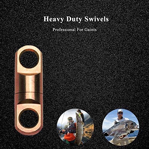 AMYSPORTS High Strength Fishing Bearing Swivels Stainless Fishing Swivel Connectors Copper Barrel Swivels for Saltwater Fishing Freshwater Fishing - Image 3