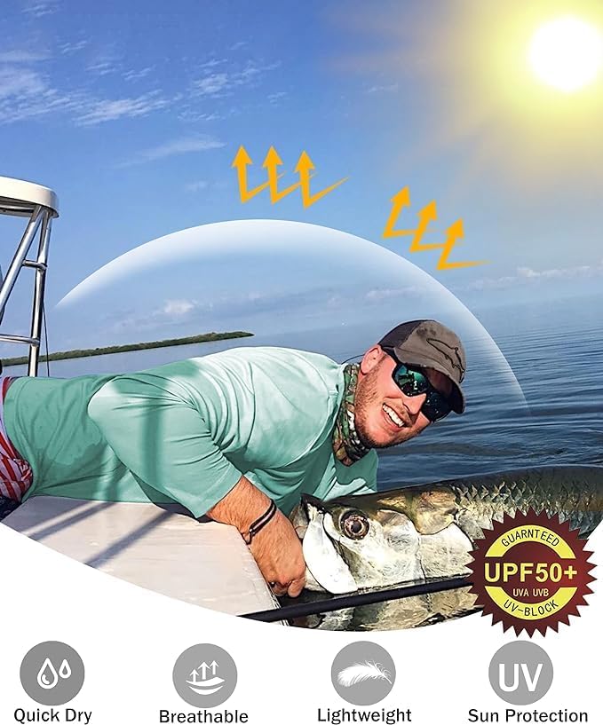 Men's UPF 50+ Sun Protection Hoodie, Long Sleeve Fishing Shirt - Image 6