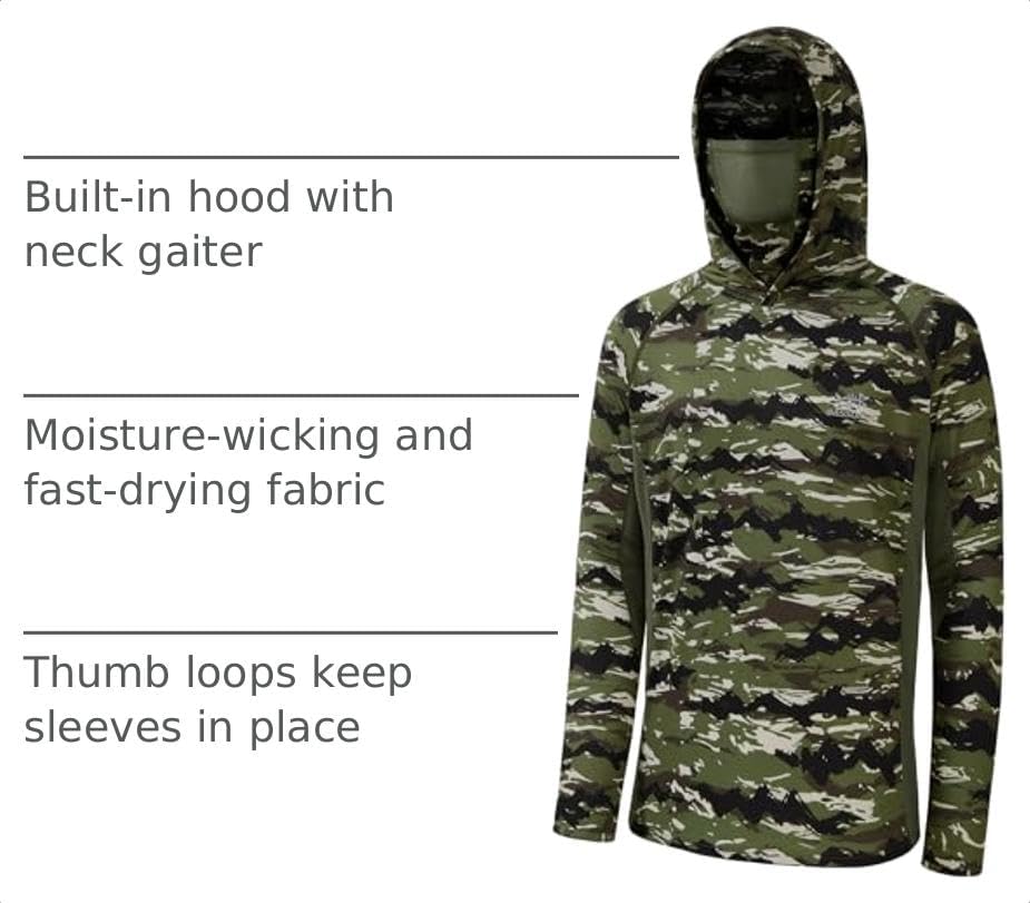 BASSDASH Men's UPF 50+ Camo Long Sleeve Hunting Fishing Hoodie Shirt - Image 4