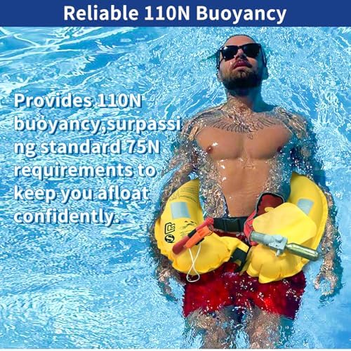 Automatic Inflatable Life Jacke for Adults| Supports up to 330 lbs | Life Vest for Adults| Inflatable PFD Vest Adult| Outdoor Water Sports. - Image 5
