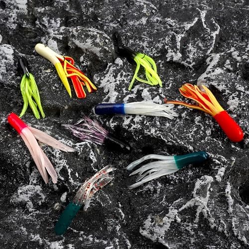 Soft Fishing Lures Jig Head Hooks Kit, Crappie Jigs Lures Kit Mixed Curly Grub Lures Tube Baits Soft Plastic Swimbaits for Bass Trout Panfish Saltwater Freshwater Fishing - Image 5