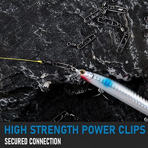Dr.Fish Fishing Clips with Swivels, Speed Power Clips with Barrel Swivels Quick Change Lure Snap Swivels Fishing Tackle Leader Line Connector for Freshwater & Saltwater - Image 6
