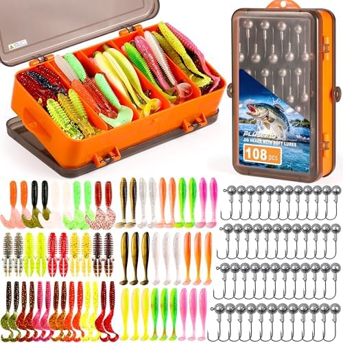 PLUSINNO Fishing Lures, Bass Fishing Gear Kit with Lure Tackle Box by PLUSINNO