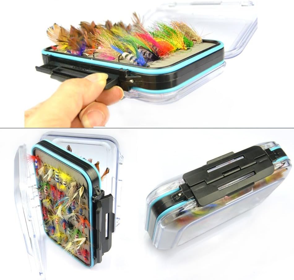 64-Piece Premium Outdoor Fly Fishing Lure Assortment, Dry/Wet/Nymph/Streamer Fly Hooks, Ideal for Trout, Bass, Panfish and Salmon, Comes with Storage Box - Image 4