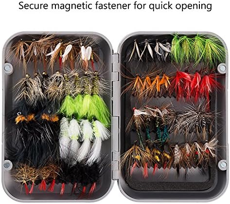 Bassdash Fly Fishing Assorted Flies Kit, Pack of 64 pcs Fly Lure Including Dry Flies, Wet Flies, Nymphs, Streamers, Terrestrials, Leeches and More, with Magnetic Fly Box - Image 5