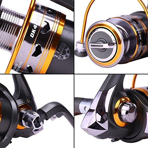 Sougayilang Spinning Fishing Reels with Left/Right Interchangeable Collapsible Wood Handle Powerful Metal Body 5.2:1/5.1:1 Gear Ratio Smooth 11BB for Inshore Boat Rock Freshwater Saltwater Fishing - Image 4