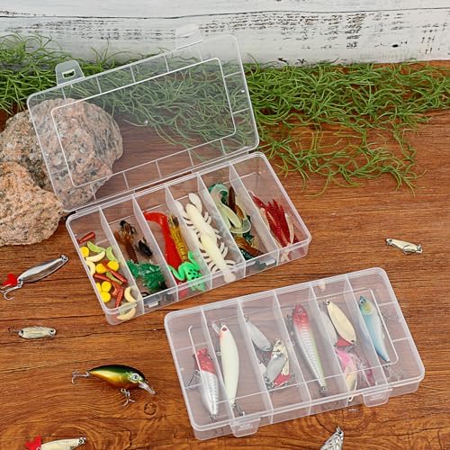 JUXYES Plastic Small Fishing Tackle Box Organizer with 6 Compartments - Image 7