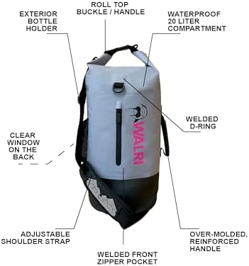 WALRI 20L Waterproof day pack for Sports, Surf, Turf and Dirt (Grey) - Image 2